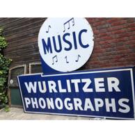 Origineel Emaille Wurlitzer Dealer Bord 2-Zijdig