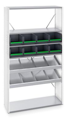 Bott Verso Stellingkast | Met 5 Legborden, 8x Box | RAL 7035 - 46003003.16