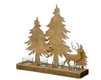 Theelichthouder ijzer l9b32h30 cm goud - Decoris