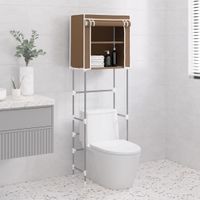 Toiletrek 2-laags 56x30x170 cm ijzer zwartbruin