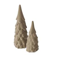 Boltze Home Beeld kerstboom beige set a 2 fluweel