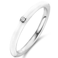 TI SENTO-Milano 12225WA Ring zilver-emaille-zirconia zilverkleurig-wit 2 mm - thumbnail