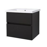 Best Design Quick Black Greeploos meubel onderkast en wastafel 65 cm mat zwart 4007330