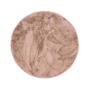 Tapeso Rond hoogpolig vloerkleed - Comfy plus - roze - 120 cm rond