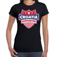 Kroatie supporters t-shirt - zwart - voor dames - Croatia - landen shirts - kleding - sport