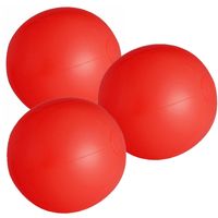 10x stuks opblaasbare zwembad strandballen plastic rood 28 cm - thumbnail