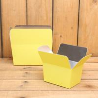 Bonbon doosjes - Chocolade doosje - Pastel geel LAAG - 12 stuks