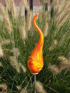 Tuinprikker glas mini vlam-XS oranje 105 M