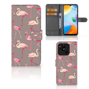 Xiaomi Redmi 10C Telefoonhoesje met Pasjes Flamingo