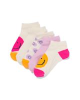 HEMA Kinder enkelsokken gezichtjes - 5 paar beige (beige)