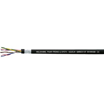 HELU 21143-500 Datakabel Li-2YCYv 4 x 2 x 0.5 mm² Zwart 500 m