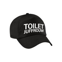 Toiletjuffrouw verkleed pet zwart volwassenen