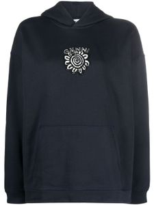 GANNI hoodie Isoli Flowers en coton biologique - Bleu