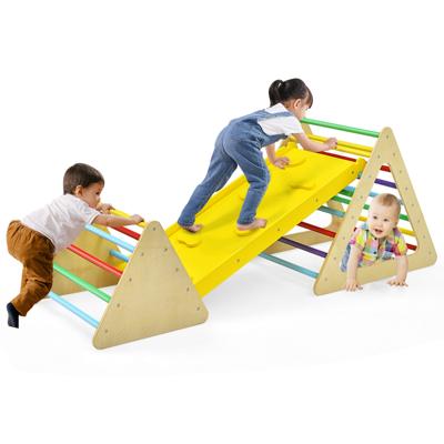 3 in 1 Klimspeelgoedset voor Peuters Klimdriehoek & Ladder & Glijbaan Klimrek Kleurrijk