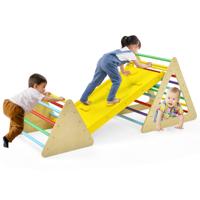 3 in 1 Klimspeelgoedset voor Peuters Klimdriehoek & Ladder & Glijbaan Klimrek Kleurrijk