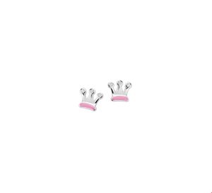 TFT Oorknoppen Kroon Zilver Gerhodineerd Glanzend 6 mm x 6 mm