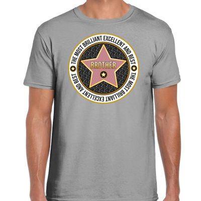 Cadeau t-shirt voor heren - brother/broer - grijs - bedankje - verjaardag - broertje Cadeau t-shirt voor heren - brother/broer - grijs - bedankje - verjaardag - broertje
