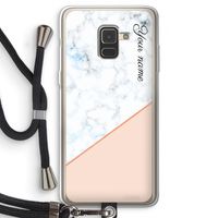 Marmer in stijl: Samsung Galaxy A8 (2018) Transparant Hoesje met koord
