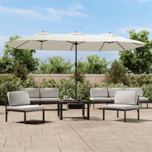 Parasol dubbel 449x245 cm zandwit