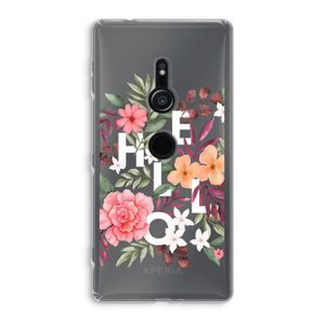Hello in flowers: Sony Xperia XZ2 Transparant Hoesje