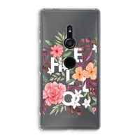 Hello in flowers: Sony Xperia XZ2 Transparant Hoesje