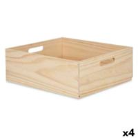 Decoratieve Doos Gift Decor CXMFXL CXMFXL Natuurlijk Pijnboom Dennenhout (4 Stuks)