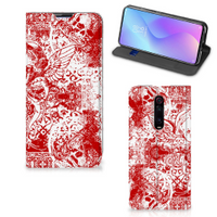 Mobiel BookCase Xiaomi Redmi K20 Pro Angel Skull Rood - thumbnail