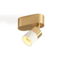 Trizo21 Audette-Duo up Rounded Plafondlamp - 2700K - 23Â° - Messing base & frame - Witte ring - Zonder Honeycomb