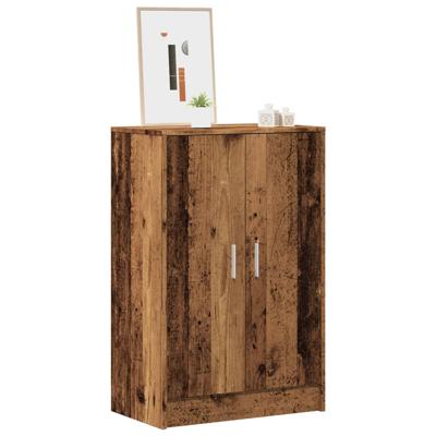Schoenenkast 60x35x92 cm bewerkt hout oud houtkleurig
