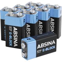 Absina 9V batterij (blok) Alkaline 580 mAh 9 V 8 stuk(s)