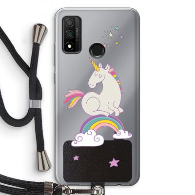 Regenboog eenhoorn: Huawei P Smart (2020) Transparant Hoesje met koord