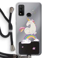 Regenboog eenhoorn: Huawei P Smart (2020) Transparant Hoesje met koord