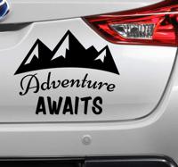 Sticker voor auto adventure awaits - thumbnail