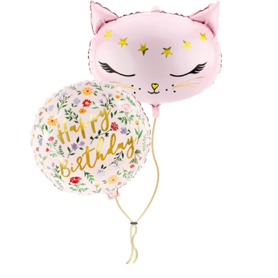 'Ballonnen tros Glossy Cat 'Happy Birthday' flowers' kopen? | FOR YOU GIFTS