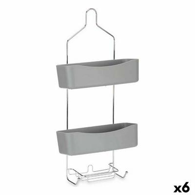Douchehanger 28 x 60 x 14 cm Grijs Metaal Plastic (6 Stuks)