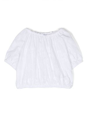 Douuod Kids blouse en coton à détail brodé - Blanc