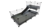 C&C modulaire kooi 4x2 + Loft 2x1+ grijze oprijplaat