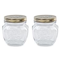 Weckpot/inmaakpot - Set van 4x stuks - met schroefdeksel - 500 ml - Bormioli Rocco