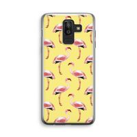 Flamingo's geel: Samsung Galaxy J8 (2018) Transparant Hoesje