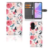 OPPO A78 5G | A58 5G Hoesje Butterfly Roses OPPO A78 5G | A58 5G Hoesje Butterfly Roses
