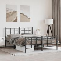 Bedframe met voetbord zonder matras metaal zwart 160x200 cm