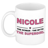 Nicole cadeau mok - Woman Myth Supergirl - naam koffiemok - 300 ml - collega - moederdag