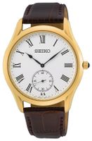 Seiko SRK050P1 Horloge staal-leder goudkleurig-bruin 39 mm