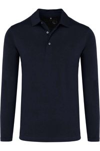 Marvelis Casual Modern Fit Poloshirt lange mouw marine, Effen