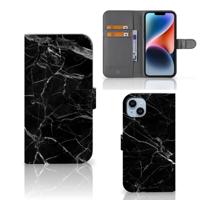 iPhone 15 Plus | Bookcase | Marmer Zwart - Origineel Cadeau Vader