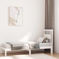 Bedframe massief grenenhout wit 75x190 cm