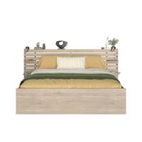 Leen Bakker - Bed Evi - Eikenkleur - 180x200 Cm - Spaanplaat - Beige - 216.8x235.4x98.2 Cm