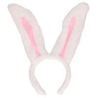 Diadeem met witte konijnen oren   - - thumbnail