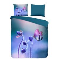 Dekbedovertrek Davine - Eenpersoons (140x200 cm) - Meerkleurig Microvezel - Dessin: Bloemen, Dieren, Natuur - Pure - Dekbed-Discounter.nl