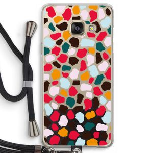 Colored Giraffe: Samsung Galaxy A3 (2016) Transparant Hoesje met koord